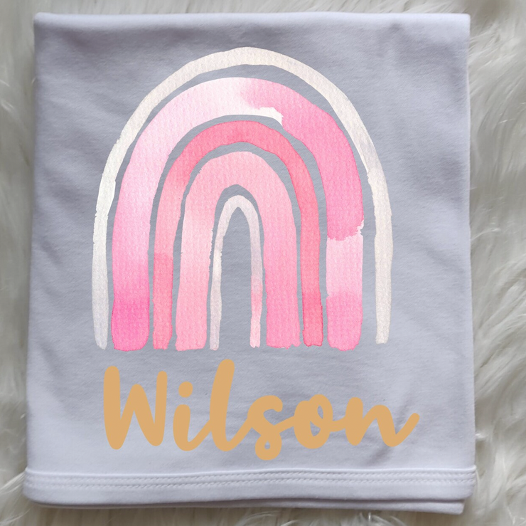 Just Joined Team Rainbow Swaddle-Pink