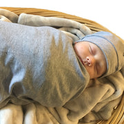 Grey Swaddle and Hat Set