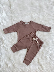 Cobalt and Coral Organic Baby Boy and Baby Girl Two Piece Lounge Sets