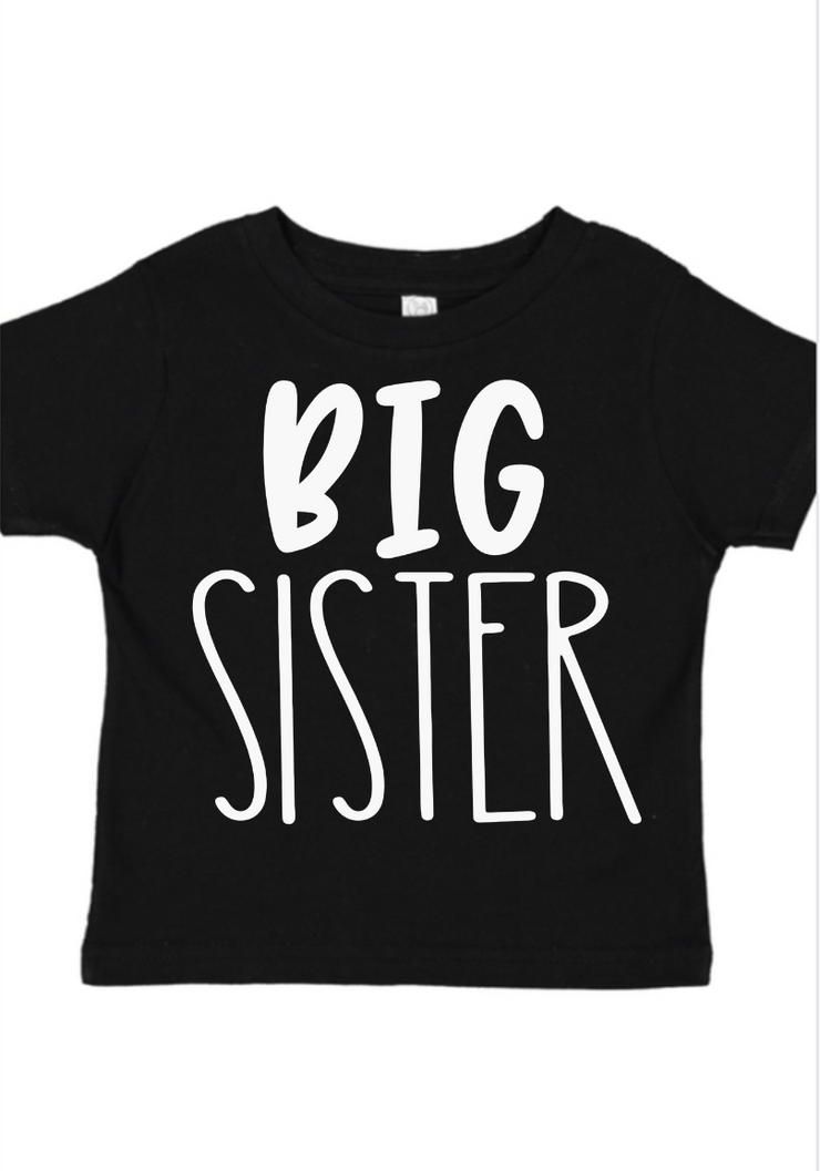 Big Sister Sibling Shirt-Black