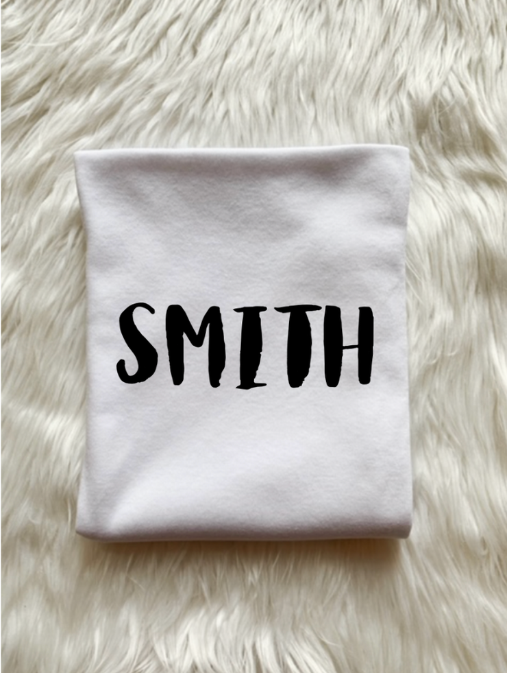 Just Joined Team Collection Personalized Last Name Swaddle-White